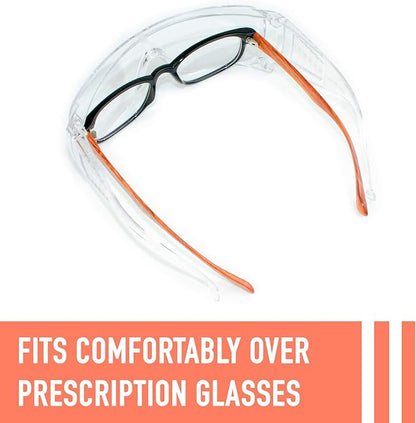 Aqulius Safety Glasses Over Eyeglasses - Shatter-Resistant Protective Eyewear - Anti-Fog & Scratch-Resistant Safety Glasses - Ergonomic Side Shields for Eye Protection - Pack of 3, Unisex