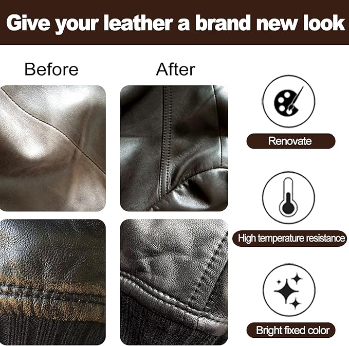DOTUHAO Leather Recoloring Balm & Scratch Repair - All-in-One Restorer for Shoes, Bags, Furniture & Car Seats - Professional Grade Leather Dye & Paint - Restores Color & Hides Scratches (Dark Brown)