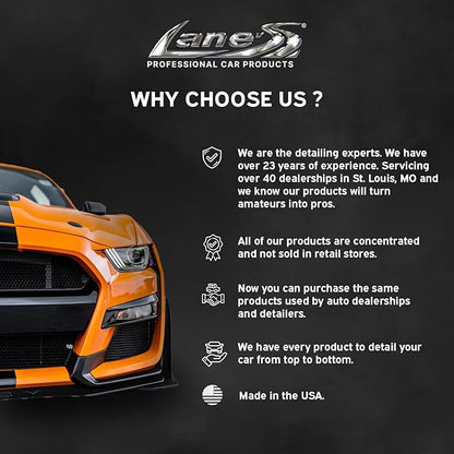 LANE'S Premium Detail Kit - 16oz- Contains Super Blue Tire Dressing - Gold Edition Premium Wax - Wash & Shine Soap- Power Clean Vinyl Cleaner