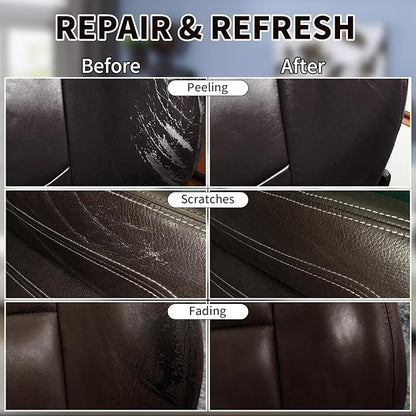 BSCPAM Dark Brown Leather Recoloring Balm,Leather Couch Scratch/Stain Remover,Leather Repair kit for Vinyl Furniture and Car Interior,Leather Dye Paint for Scratched and Faded Leather Couches