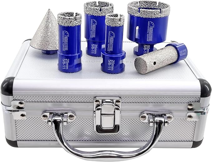 SHDIATOOL Tile Diamond Drill Bits Set,Porcelain Hole Saw, Cutter for Marble Ceramic Granite 6pieces(20/25/35/50/20MM/2 inch)