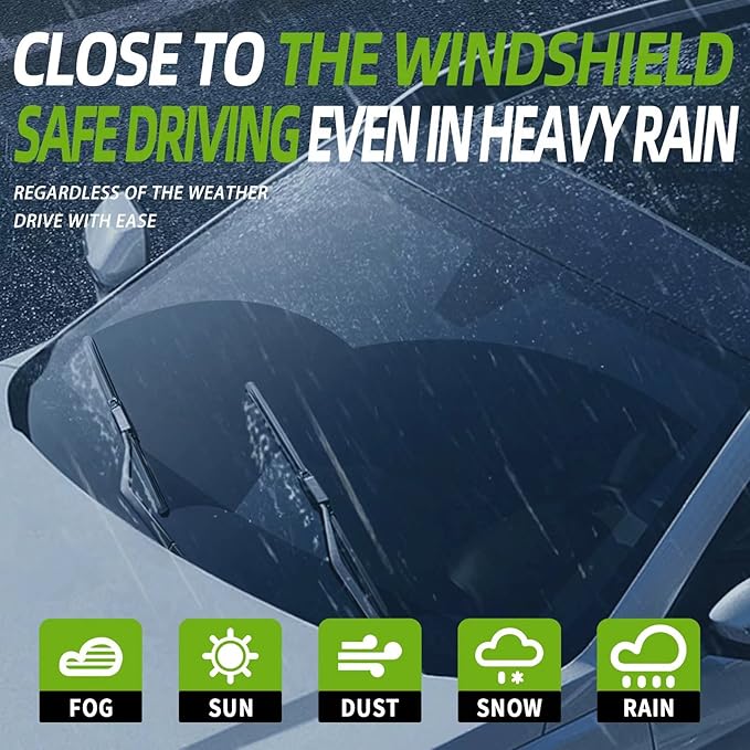 OEM QUALITY 26" + 19" PARRATI Premium All-Season Blue Windshield Wiper Blades (Set of 2)