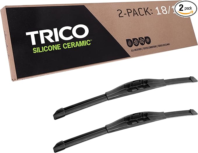 TRICO Silicone Ceramic™ (90-1818) & Inch Pack of 2 Automotive Replacement Windshield Wiper Blades For my Car, Super Premium All Weather Beam Blade for Select Vehicle Models