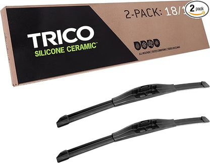 TRICO Silicone Ceramic™ (90-1818) & Inch Pack of 2 Automotive Replacement Windshield Wiper Blades For my Car, Super Premium All Weather Beam Blade for Select Vehicle Models