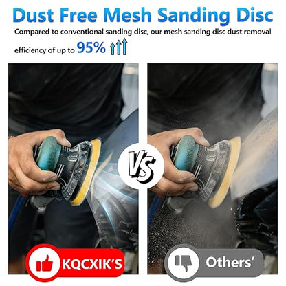 5 Inch 50 PCS Premium Ceramic Mesh Sanding Discs 120 Grit, Dust Free Hook and Loop Round Anti-Clogging Sandpaper Disc for Random Orbital Sander