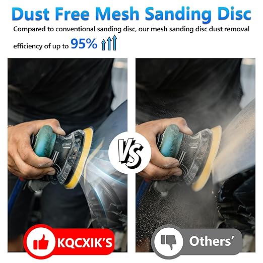 5 Inch 50 PCS Premium Ceramic Mesh Sanding Discs 80 Grit, Dust Free Hook and Loop Round Anti-Clogging Sandpaper Disc for Random Orbital Sander