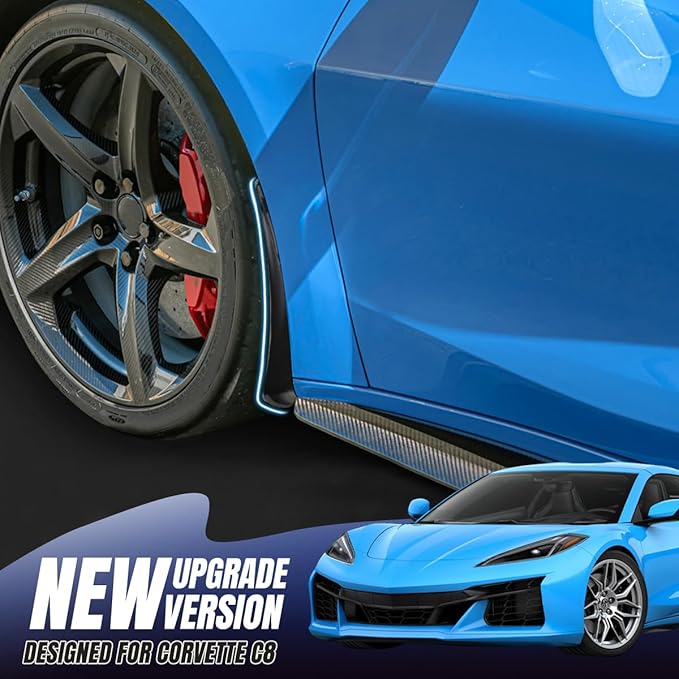BILLFARO Extended Front Splash Guards Mud Flaps,ABS Plastic Wheels Rock Guards Mudflap Fender Mudguard Mud Guards Protector ﻿Accessories for Corvette C8 Z06 2023+ for C8 E-Ray 2024+