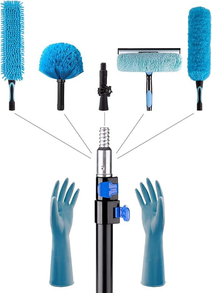 20 Foot High Reach 5-to-12 Foot Long Duster for High Ceilings Fan Cleaner with Sturdy Lightweight Extension Pole
