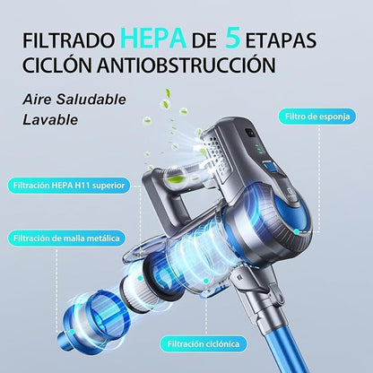 Greenote Cordless Vacuum Cleaner, 22Kpa Powerful Suction, 190W Strong Brushless Motor with 6 in 1 Lightweight Stick Vacuum, 30 Min Max Runtime Rechargeable Vacuums for Home Pet Hair Carpet Hard Floor