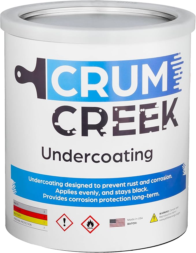 CRUM CREEK 1-Gallon Can Matte Black Non Aerosol, Rust Preventive, Rust Inhibitor Anti Rust, Rust Proofing Coating, Protects All Metals in Marine and Undercoating in Automotive, Farm and Industrial.