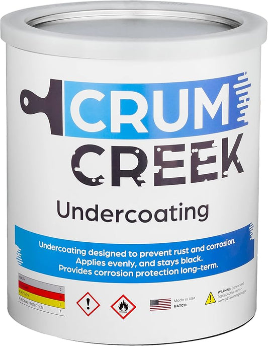 CRUM CREEK 1-Gallon Can Matte Black Non Aerosol, Rust Preventive, Rust Inhibitor Anti Rust, Rust Proofing Coating, Protects All Metals in Marine and Undercoating in Automotive, Farm and Industrial.