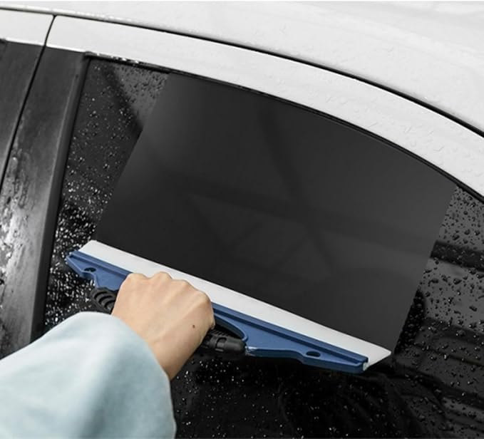 2-Pack Professional Silicone Squeegee, 12-Inch Flexible Water Blade for Streak-Free Car Wash & Glass Cleaning, Safe on Paint & Chrome, Blue