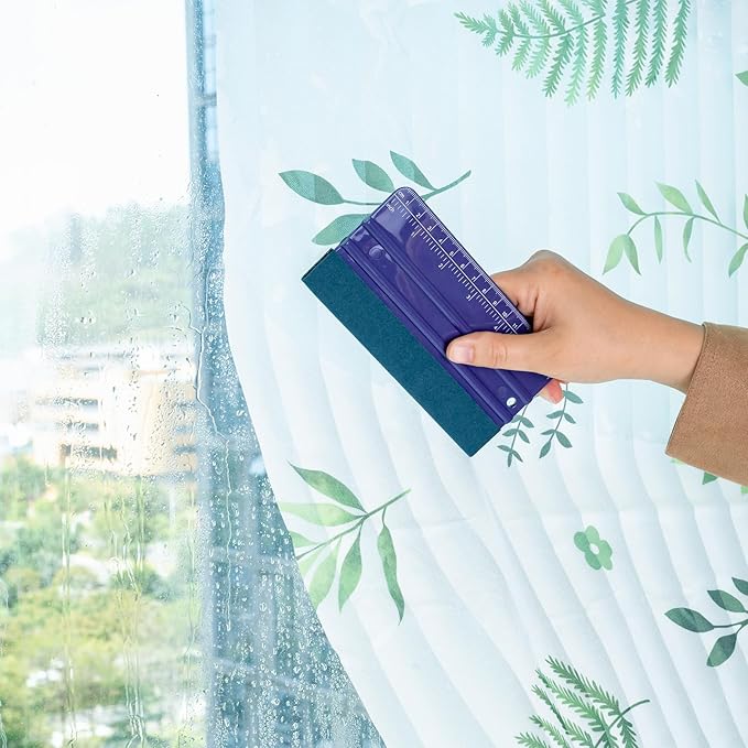 FOSHO Purple Felt Squeegee Vinyl Wrap Tool, Built-in Ruler 6"x3" Scratch-Free Vinyl Scraper for Sticker, Decal, Craft and Wallpaper Application Window Tint Tool