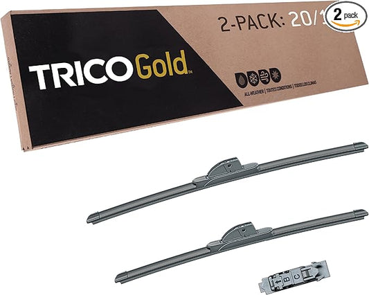 TRICO Gold™ (18-2018) 20 & 18 Inch Pack of 2 Automotive Replacement Windshield Wiper Blades for My Car Premium All Weather Beam Blade for Select Vehicle Models