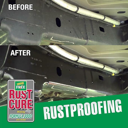 Corrosion Free Rust Cure Formula 3000-1 Gallon Jug – No-Drip Rust Inhibitor & Undercoating for Cars, Trucks, Tractors, Snowblowers – Stops & Prevents Rust –Includes RP460 HD Applicator Gun