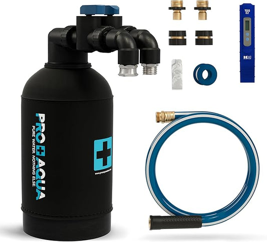 PRO+AQUA RinseMaster Go | Portable Spotless 1,100 Gallon Deionizer Spot-Free System for Car & RV Wash, Auto Detailing, High Capacity Spotless Rinse for All Vehicles, Trailers, Motorcycles, Boats