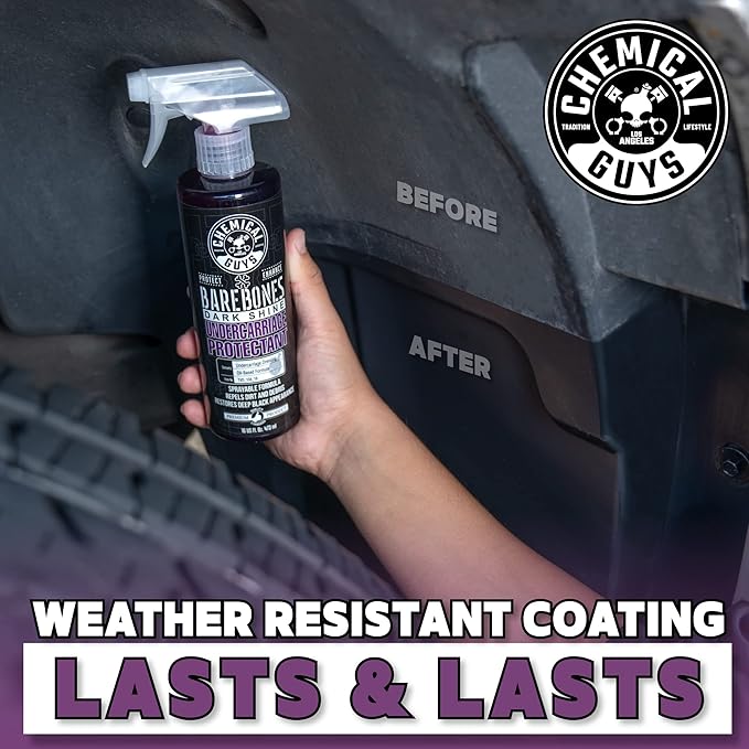 Chemical Guys TVD_104_16 Bare Bones Premium Dark Shine Spray for Undercarriage, Tires and Trim, Safe for Cars, Trucks, Motorcycles, RVs & More, 16 fl oz