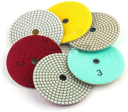casaverde 4 Inch with 2.5mm Thickness Dry/Wet 3 Step Polishing Pads for Granite Marble Concrete Stone