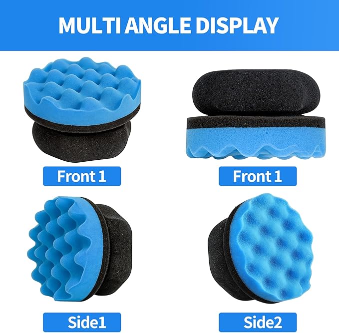2 Pack Tire Shine Applicator Pad,Wave Pattern Tire Dressing Applicator Sponge, Car Cleaning Supplies After Car Wash Tire Cleaner,Reusable Foam Pad for All Tire Types & Interior Cleaning