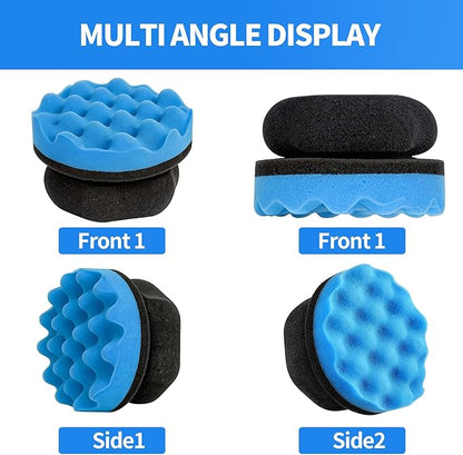 2 Pack Tire Shine Applicator Pad,Wave Pattern Tire Dressing Applicator Sponge, Car Cleaning Supplies After Car Wash Tire Cleaner,Reusable Foam Pad for All Tire Types & Interior Cleaning