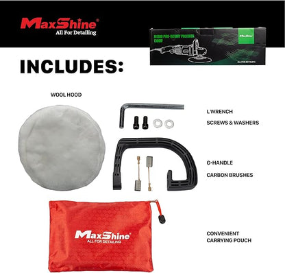 Maxshine 7" M1300 Pro Rotary Polisher - 1300W, 6-Speed, 5/8” Thread - Auto Detailing Tool for Paint Protection, Swirl & Scratch Repair, Buffing, Glossy Shine - Ideal for Cars, Trucks, SUVs