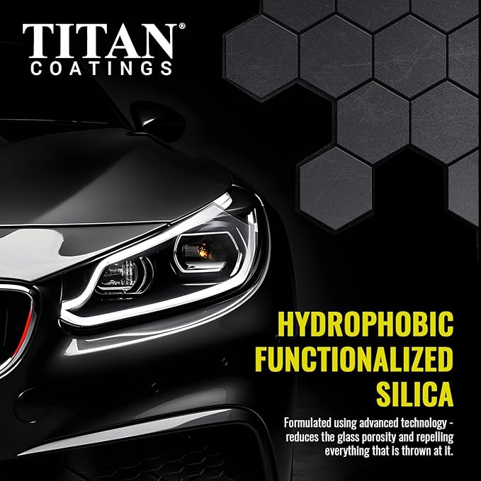 Apex Glass 50ml Hydrophobic Ceramic Coating - Professional Rain Repellent for Windshields & Windows - Long Lasting Nano Silica Protection Kit with Applicator & Microfiber USA