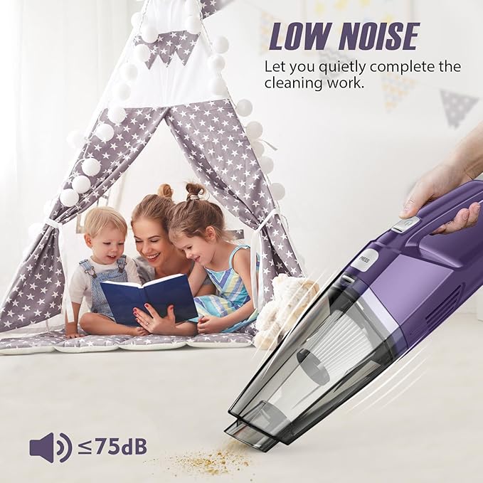 Bossdan Handheld Vacuum Cordless – Car Vac Portable with 8KPA & Multi Accessories & Low Noise, Lightweight Hand Held Vacuum Cordless Rechargeable for Car/Home/Dust/Pet Hair, Mine Portable Vacuum