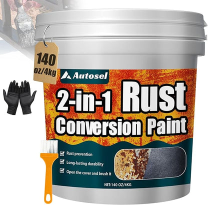 Ultra 2-in-1 Rust Converter & Metal Paint, 140 oz Rust Reformer & Metal Primer, rust remover for metal, Stops Rust & Corrosion, rust inhibitor for Automotive, Marine, Tools & Steel Surfaces – Black