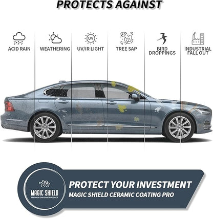 Magic Shield Ceramic Coating PRO 10H - Self-Healing | Long lasting for 2 cars+ | Advanced SiO2 Protection | Easy Application | Candy-Like Gloss | Perfect for Cars, Motorcycles, RVs, and Boats (50ml)