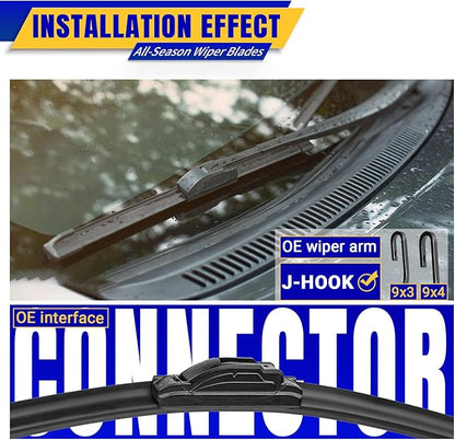 3 wipers Replacement for Mitsubishi Outlander Sport 2011-2022, Windshield Wiper Blades Original Equipment Replacement - 24"/21"/10" (Set of 3) U/J Hook