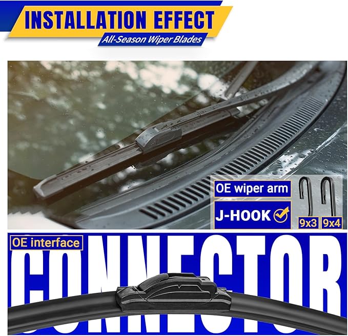 3 wipers Replacement for Toyota Prius 2004-2009, Windshield Wiper Blades Original Equipment Replacement - 26"/18"/16" (Set of 3) U/J Hook