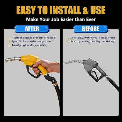 2pcs 3/4" NPT Fuel Hose Swivel - Multi-Plane 360° Rotating Connector for Fuel, Water, Diesel, Gasoline, Kerosene Transfer Pumps, Tanks, Nozzles
