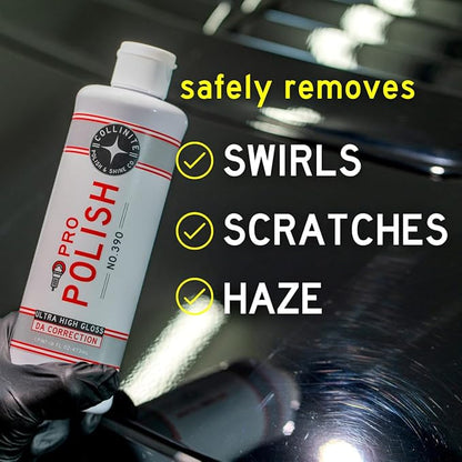Collinite 390 Machine Polish 16 fl oz - Removes Swirls, Fine Scratches, Compound Haze, Wash Marks/High Gloss & Mirror Finish/DA Use on Cars, Trucks