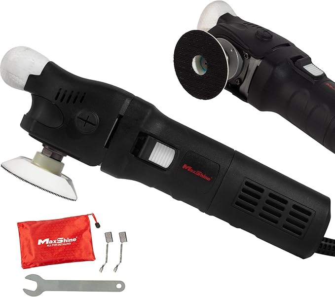 Maxshine M550 Rotary Polisher | 550W Motor, 3” Backing Plate, 6-Speed, 5/8” Thread | Compact Detailing Buffer for Auto, Boat & Marine Paint Correction, Swirl & Scratch Removal, Glossy Finish