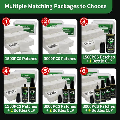 ILANSIN 3000/1500PCS Gun Cleaning Patches+CLP Oil,2"x2" Lint Free Gun Cleaning Cloth,Professional Wipes for Shot Pistol/All Caliber of Firearms.Store in Box Can Store Gun Cleaning Kit,Choose Your Set