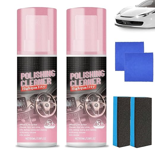 Polishing Cleaner Car Interior, Interior All Purpose Car Cleaner for Rubber, Leather, Vehicle Interior Polish