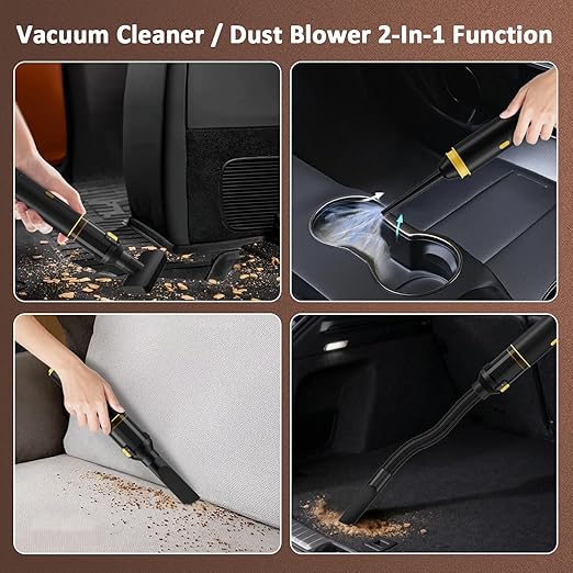 Car Vacuum Portable, CROS 4-in-1 Cordless Vacuum Cleaner with 25000 Pa Max,3 Suction Modes,Handheld Vacuum for Car, Office Desk, Keyboards,Sofa