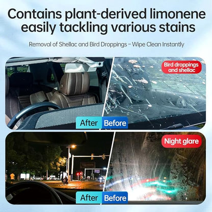 Glodway Car Glass Windshield Cleaner,Oil film Remover, Streak-Free Shine on Windows, Windshields, and Mirrors, Ammonia Free, for Auto and Home,4.58 OZ