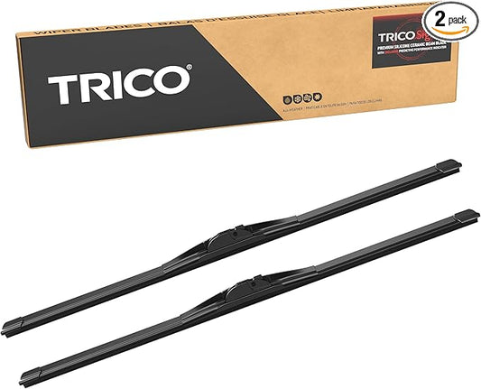 TRICO Signal Premium Silicone 28” + 28” Automotive Replacement Windshield Wipers Beam Blades with Exclusive Predictive Performance Indicator and 3X Longer Life for Select Vehicle Models, 2 Pack
