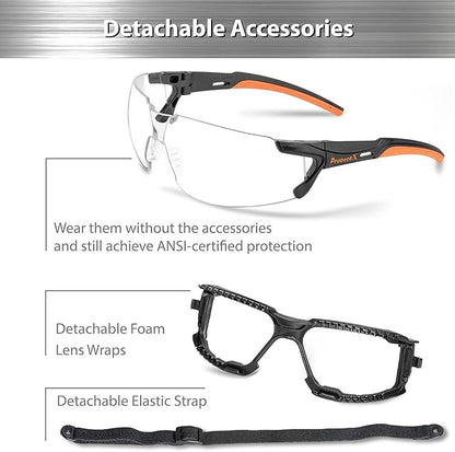 ProtectX Classic Safety Glasses, Anti-Fog Scratch Resistant Lenses, Protective Eyewear for Work, Indoor/Outdoor, ANSI Z87.1