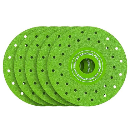 LOZLIN 3PCS 115MM Vacuum Brazed Ultra-Thin Multi-Pore Flat Abrasive Sheet Disc for Porcelain Glass Ceramic Tile Granite Marble Diamond Saw Blade (Green and Porous, 5)