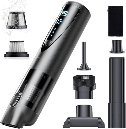 Car Vacuum Portable Cordless, 20000pa 4-in-1mini Handheld Vacuum Cleaner up to 70 Mins Runtime, 3 Suction Modes & USB-C Fast Charge Wet/Dry Hand Held Cleaner Power for Car Home Pet Food Keyboards