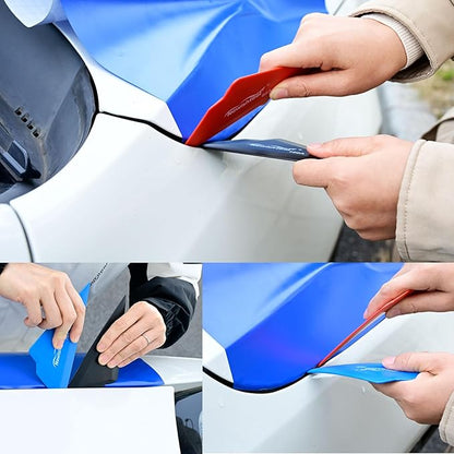 NEWISHTOOL 5-Pack Window Tint Tools Triangle Squeegee, 80A Hardness Multi-Edge Red Corner Contour Scraper Tool, Glass Tinting Squeegee for PPF, Car Wrapping, Window Film Application