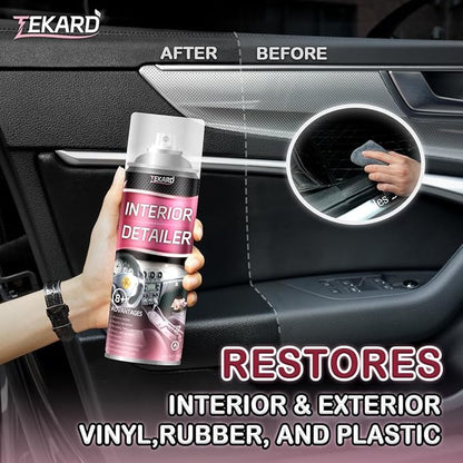 TEKARD Car Interior Cleaner, Leather Cleaner, 15 oz. Large-Capacity Interior Detailer in Iron Can, Wheel Cleaner, Suitable for Cleaning Rubber, Plastic, and Leather Surfaces Inside Vehicles (2 Bottle)