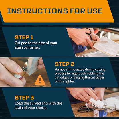 MāKRS Stain Pad, Cut-to-Size Staining Pads, 10-Pack, Lint, Snag, Streak-Free Applicator, Micro Brush Material, Wood Stains and Oil Based Finishes, Easy to Use with Consistent Application