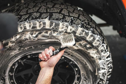 Detail Factory - ProGrip Tire Brush - Ergonomic ProGrip Handle, Stiff Synthetic Bristles, Ergonomic Design, Clean Your Tires with Ease - Grey