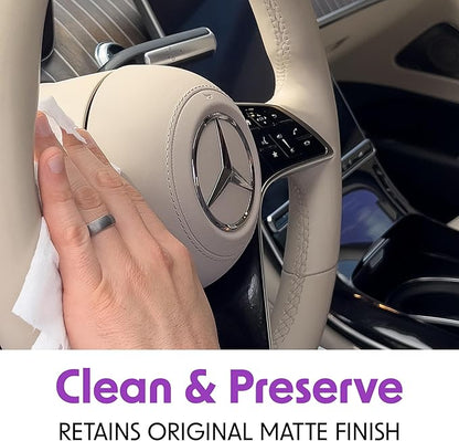 Wipex Auto Interior Car Cleaning Wipes - Plant Based Car Wipes - Lavender Essence, UV Protectant, Safe for Vinyl, Rubber, Plastic, Leather, Chrome, Non-Greasy Matte Finish, 40 Count (Pack of 12)