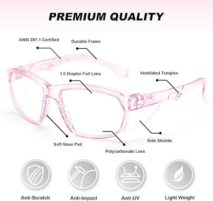 ProtectX Classic Safety Glasses, Anti-Fog Scratch Resistant Lenses, Protective Eyewear for Work, Indoor/Outdoor, ANSI Z87.1