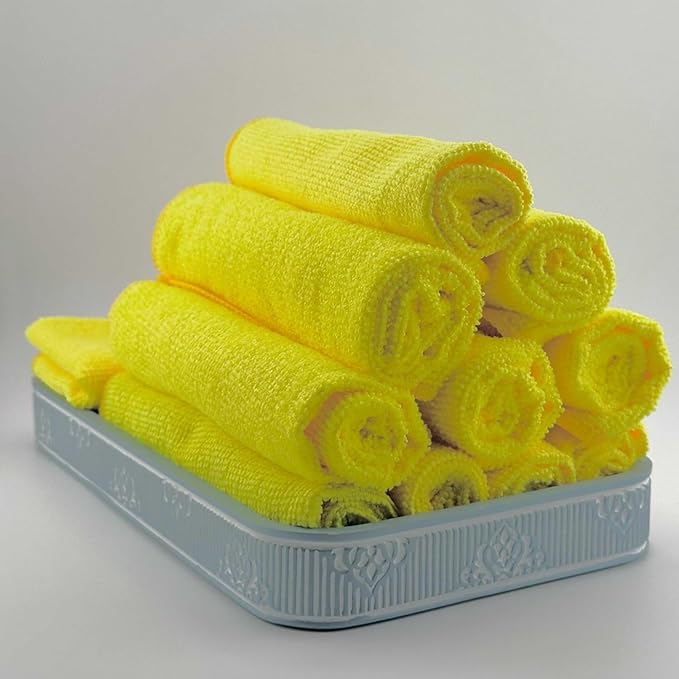Ultra High Pile Premium Microfiber Towels 36 Pack – Super Soft, Lint-Free, Streak-Free, Scratch-Free Cleaning Cloths – Car, Home, Kitchen, Detailing, 16x16 Inch (Yellow)
