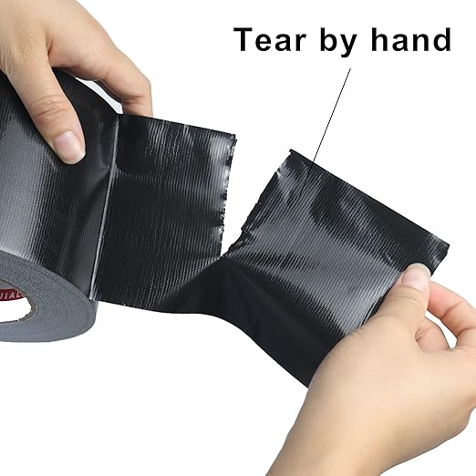 Wide Duct Tape, Industrial Grade 30Yards (90 ft) 4 Inch Black Tape, 9 Mil Heavy-Duty, Waterproof, Strong, Flexible, No Residue, for Crafts & Home Improvement (Black, 4'' x 90ft)